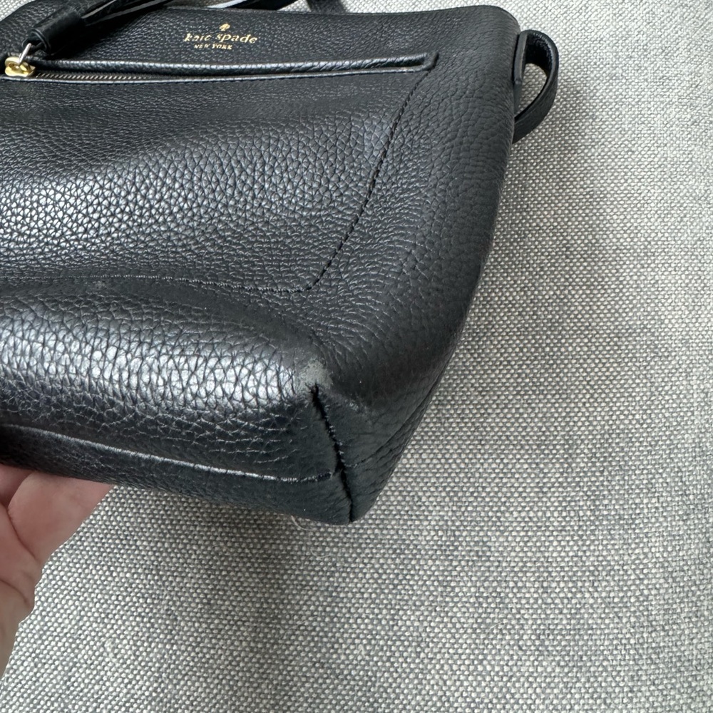Kate Spade Black Pebbled Leather Tassel Zip Crossbody Bag - Picture 8 of 8
